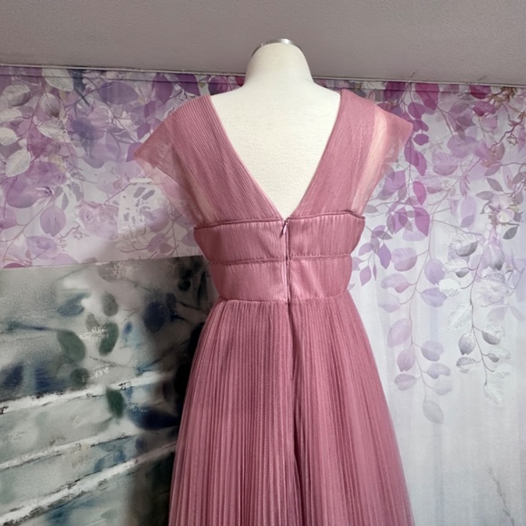 ASOS Tulle Maxi Dress Rose Pink Size 6 - Picture 3 of 7